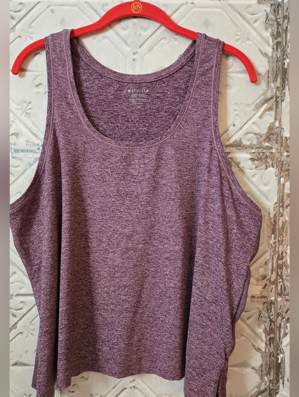 Athleta Uptempo II Heathered Pinot Plum Scoop Neck Tank Size 1X Workout Yoga
